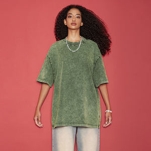 Venta al por mayor personalizado 100% algodón 230G lavado ácido pesado vintage streetwear manga corta Camiseta de gran tamaño para hombres - Product Image 6