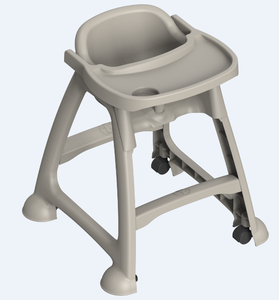 Chaise haute pour enfants Baiyun Cleaning OEM AF12601E PP grise rotative, chariot de service pour hôtel, nettoyage facile, capacité de charge de 7 à 15 kg - Product Image 1