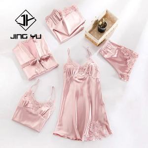 Ensemble de pyjama en dentelle pour femmes de haute qualité en gros, imprimé, ample, confortable, vêtements de maison, ensemble de pyjama respirant pour femmes - Product Image 3