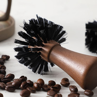 Brosse à café écologique durable avec logo personnalisé, en bois massif, pour le nettoyage des machines à café