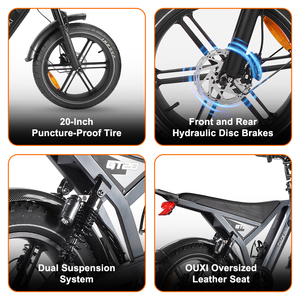 Bicicleta Eléctrica FXDS GT20 de 7 Velocidades y 20 Pulgadas con Llantas Gruesas, Bicicleta Eléctrica Todoterreno, Bicicleta Eléctrica 20th Bike, Almacén en <span class=keywords><strong>Sao</strong></span> Paulo, Brasil - Product Image 2