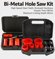 Vente directe usine : Kit de scies cloches en acier rapide avec dents de coupe HRC63, profondeur de coupe max. 40 mm, pour le bois et le métal