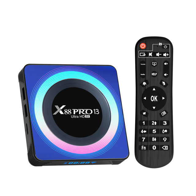 X88 Pro 13 Android 13 TV Box Rockchip RK3528 Quad Core DDR4 Wifi6 BT5.0 2.4G 5G Dual Wifi 8K Media Player Set Top Box OTA Tvbox