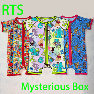 Siap Kirim Grosir Piyama Kasual Bambu Spandex Berenda Lembut Kotak Misteri untuk Anak-anak Gaya Acak Cetakan Karakter Kotak Kejutan Bayi - Product Image 1