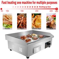 Plaque de cuisson électrique commerciale HUAZE 110V 3000W, 22 pouces, en acier inoxydable, avec arrêt automatique et double zone de cuisson