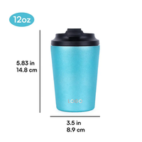 Tasse personnalisée en acier inoxydable à double paroi de 12oz avec design classique Tasse à café de voyage en acier inoxydable 304 Tasse à boire thermique avec couvercle