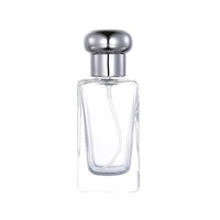 Botella de Perfume de Vidrio de Lujo de 25 ml con Cuello de Rosca y Bomba de Presión, Atomizador de Perfume Recargable para Viajes y Uso Diario