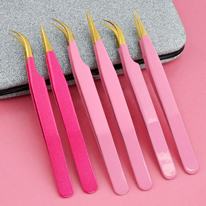 Pince à cils à pointe de fibre professionnelle pointe droite pince à épiler méga volume 45 pince à cils à 90 degrés outils d'extension de cils - Product Image 1