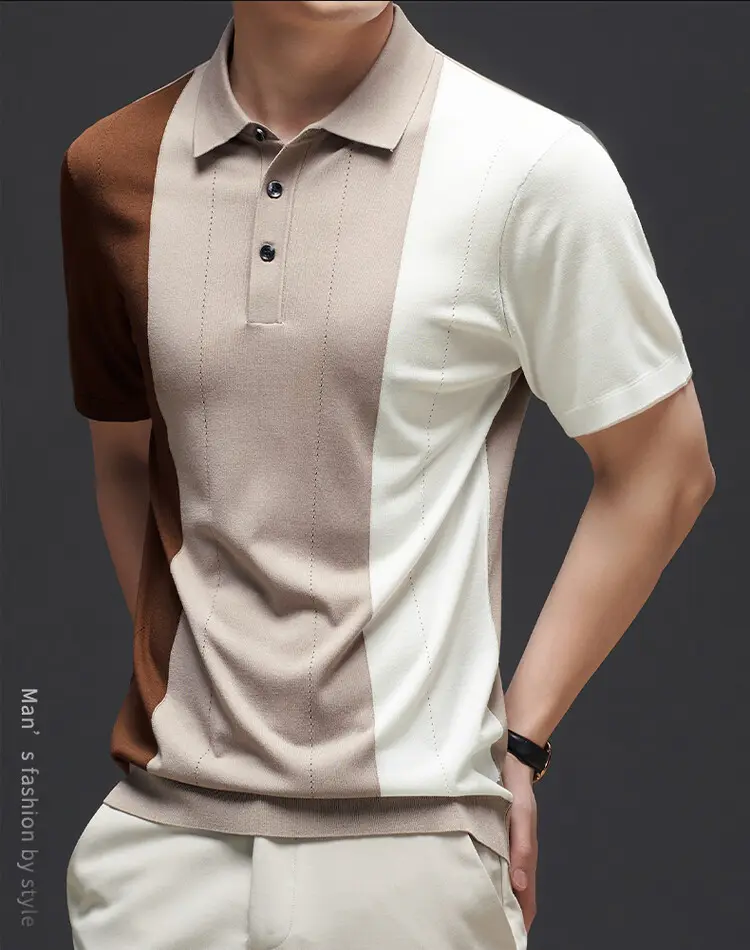 قمصان رجالي ماركة جاكار بولو ذات أكمام قصيرة خفيفة للجولف من نسيج محبوك وناعم، تسمح بالتهوية مع تصميم الموديل الأصلي حسب الطلب