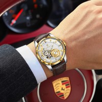 Montre mécanique pour homme Poedagar 1427, bracelet en cuir de luxe, lumineuse, Reloj Hombre, étanche 3ATM, montre automatique pour homme