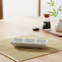 Plat à sushi en mélamine blanc réutilisable à 3 compartiments, très vendu