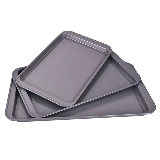 Set of 3 Cookie Sheet Pans Set Oven Nonstick Set Cookie Tray Baking Mold