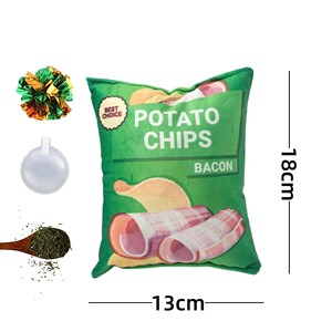 Juguete interactivo chirriante para mascotas, con hierba gatera juguete creativo para perros y gatos, parodia de patatas fritas, juguetes para masticar de peluche, juguete de peluche para mascotas - Product Image 6