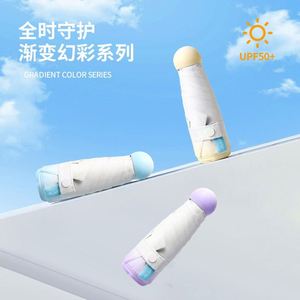 Parasol anti-UV avec revêtement noir pour l'extérieur, mini-parasol compact et portable pour femmes, double usage pour les jours ensoleillés et pluvieux - Product Image 1