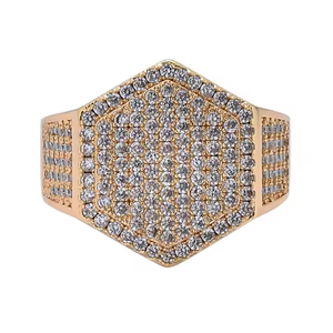 Anillo Hip Hop de lujo con diamantes de moissanita diseñados para un estilo elegante de máxima brillantez y calidad inigualable - Product Image 1