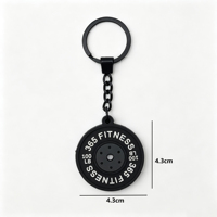 Llavero de PVC con diseño de disco de pesas 3D, certificado CE RoHS, de goma suave, recuerdo de gimnasio, logotipo personalizado, venta al por mayor, fábrica OEM