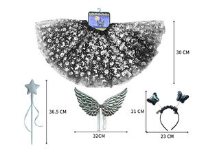 Costume per festa di Halloween decorazione cappello magico bacchetta stregone cappello a punta di scopa accessori fantasia per ragazze vestito Set - Product Image 5