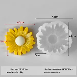 Moule en résine époxy en forme de marguerite, moule en silicone pour bougie parfumée en <span class=keywords><strong>cire</strong></span> de tournesol, bricolage - Product Image 3
