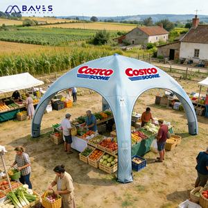 Tienda de Lujo Extragrande Para 4 Estaciones Tipo Túnel Para 10 Personas de 17.2 Metros Cuadrados, Carpa Inflable Sellada con Aire Tipo Gazebo - Product Image 1