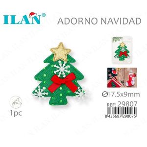 Ornement de Noël Ilan 7,5x9mm, nœud rouge, décoration de Noël pour arbre vert - Product Image 3