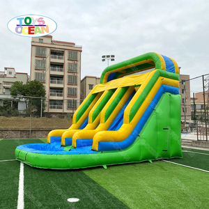 <span class=keywords><strong>2025</strong></span> mới đến màu xanh người lớn và trẻ em trượt nước Inflatable với hồ bơi lớn cho thuê hoặc bán - Product Image 4