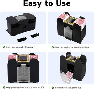 Mélangeur de cartes automatique en PVC noir pour 24,6 cartes, coloré, de taille moyenne, pour jeu de poker Texas Hold'em, avec fonction anime, vendu directement par l'usine - Product Image 5