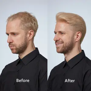 Newtimeshair 슈퍼 얇은 피부 인간의 머리 남자 toupee 가발 공급 업체 남성 헤어 시스템 보철