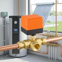 Vanne à boisseau sphérique électrique en laiton 3 voies AC220V IP54 étanche certifiée CE, connexion BSP, pour collecteur de chauffage au sol intelligent OEM