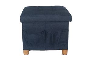 Tabouret de rangement en Denim, confortable, de haute qualité, très agréable, pliable, pour le salon, la salle à manger et la chambre à coucher - Product Image 2