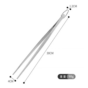 HS Korean Style <b>BBQ</b> Tongs Stainless Steel Anti-Slip Heat Resistant Food Grade Grilling Tools - Product Image 4