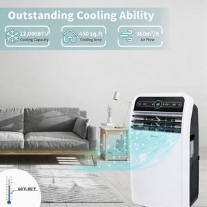 Climatiseur portable Shinco 12000 Btu, mode ventilateur, déshumidificateur, pour usage domestique - Product Image 3