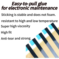 Ruban acrylique extensible haute température, adhésif double face transparent pour la fixation des composants de cartes de circuits imprimés