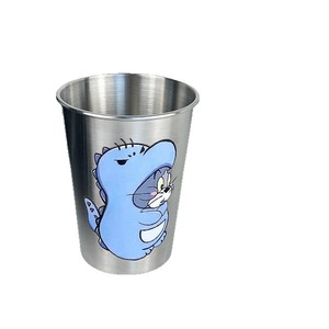 แก้วหลอดดูดสแตนเลสทอมแอนด์เจอร์รี่พร้อมฝาปิด ทนทานต่อการตกกระแทก สำหรับเด็ก ใช้ในบ้าน - Product Image 1