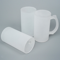 Mug en verre givré sans plomb de 16 oz avec poignée, style européen, personnalisable, écologique, pour promotions/fêtes