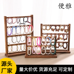 Disponibili in magazzino: espositori a gancio color noce per gioielli, bracciali, braccialetti, orecchini, in cartone. - Product Image 2