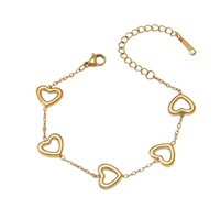 Parures de bijoux bohèmes western en acier inoxydable étanche, plaqué or 18 carats, creuses, avec bracelet et collier à pendentif cœur, vente en gros
