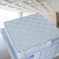 Venta al por Mayor de Placas de Techo de PVC y Yeso Personalizables de 595x595 mm, con Revestimiento de Lámina de Aluminio, Resistentes al Fuego y a la Humedad, para Construcción