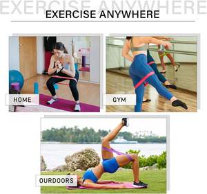 Colore personalizzato di alta qualità in lattice Fitness allenamento a lungo tirare su esercizio Yoga Pilates bande di resistenza all'anca Set di bande - Product Image 4