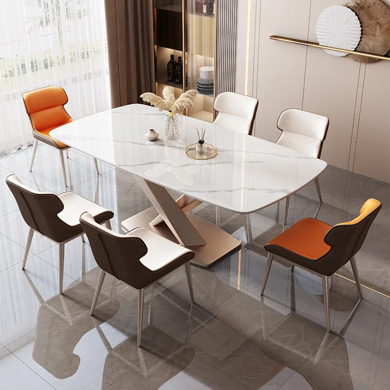 Muebles de comedor modernos y nórdicos, mesa de comedor con 4 y 6 asientos