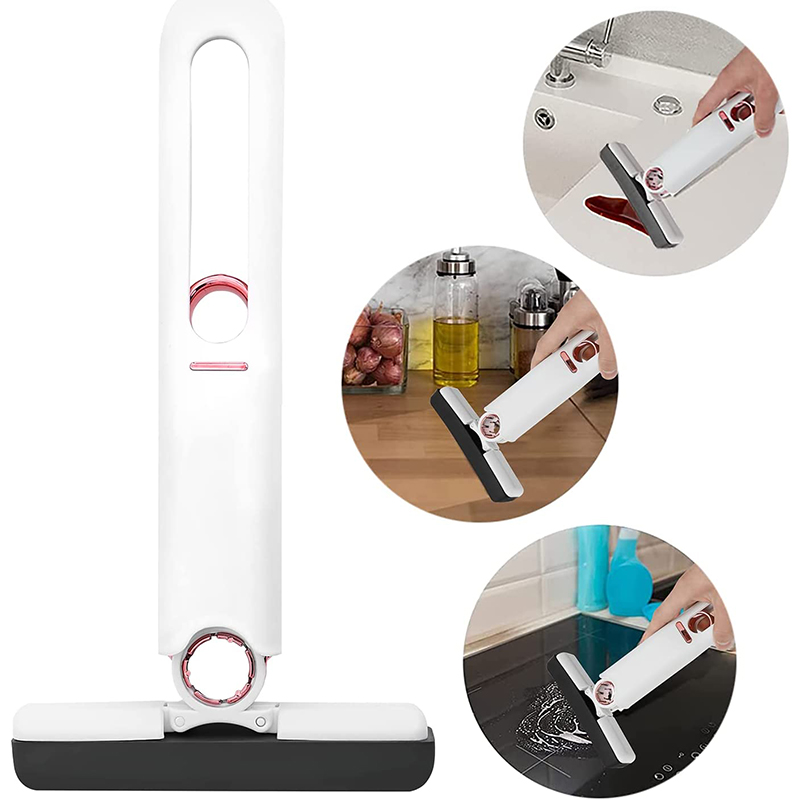 Mini Squeeze Mop Portable Cleaning Mop Handheld Desk Bathroom Car