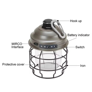 Lanterne LED vintage portable rechargeable, batterie 3600mAh, lampes de camping étanches, lampes de tente, lampes de jardin, lampes d'extérieur - Product Image 3