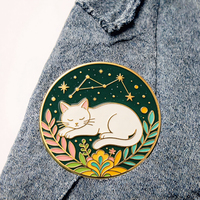 Badge métallique personnalisé en émail souple pour constellations, étoiles, feuilles, paillettes, impression UV, moulage 3D, or, souvenir, anniversaire