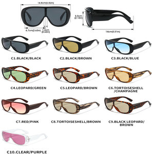 Logo Custom 2026 Fashion Oversized Shield Style UV400 Full Rim Comfortable <b>Sunglasses</b> Big Frame One Piece Lens for Men Women - Product Image 4