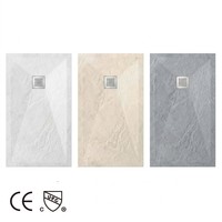 Receveur de douche rectangulaire antidérapant en résine de pierre avec drain central CUPC pour projets hôteliers - Vente en gros