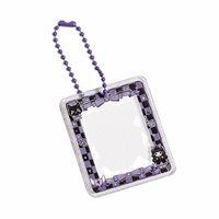 Porte-cartes photo personnalisé en acrylique, cadre fille chat noir, étui transparent pour photocarte avec porte-clés à perles détachable