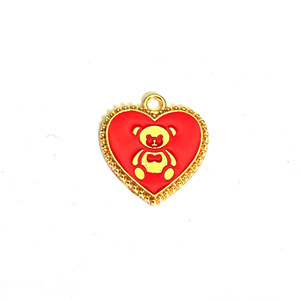 Heart Bear Alloy Charms Zinc Alloy <b>Red</b> Pink White Black Keychain Pendant DIY Jewelry <b>Bracelet</b> Necklace Charm Unisex Gift - Product Image 5