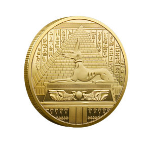 Moneda conmemorativa de faraones egipcios antiguos artesanía de Metal chapado en oro y plata con cabeza de <span class=keywords><strong>perro</strong></span> muerte Anubis escamas diseño de sabueso - Product Image 3