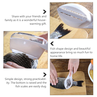 Snelle Reiniging Plastic Vis Scaler Remover Kit No-Mess Vis Ontkalker Tool Met Huid Borstel Vis Schraper Voor Fruit Groente Gereedschap