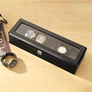 Boîte à <span class=keywords><strong>montres</strong></span> en bois M&Q avec logo personnalisé, Uhrenbeweger, boîte cadeau pour <span class=keywords><strong>6</strong></span> <span class=keywords><strong>montres</strong></span>, boîte à bijoux avec coussin en velours M1002 - Product Image 4