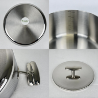 Nouvel ensemble de batterie de cuisine verticale en acier inoxydable avec casseroles et poêles, couvercles en verre, compatible four et lave-vaisselle, écologique